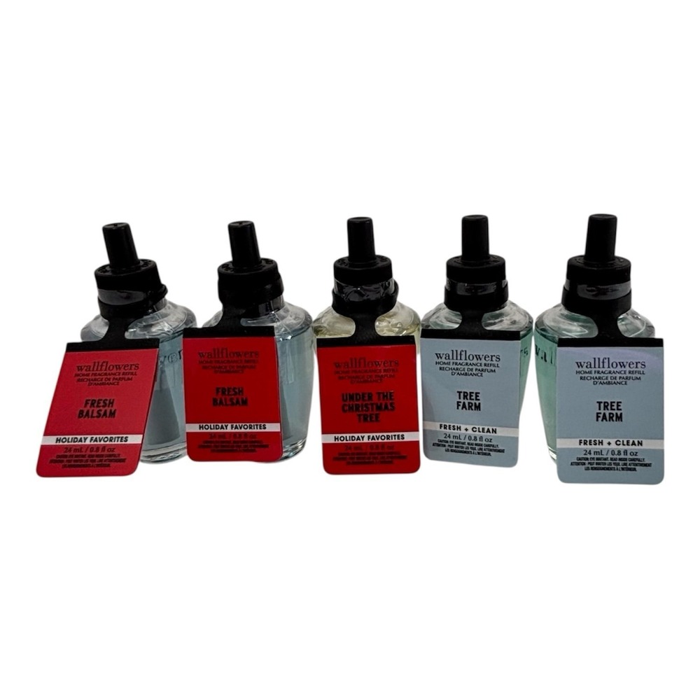 Bath & Body Works Wallflowers Christmas Tree Bundle Fresh Balsam Tree Farm 5pc